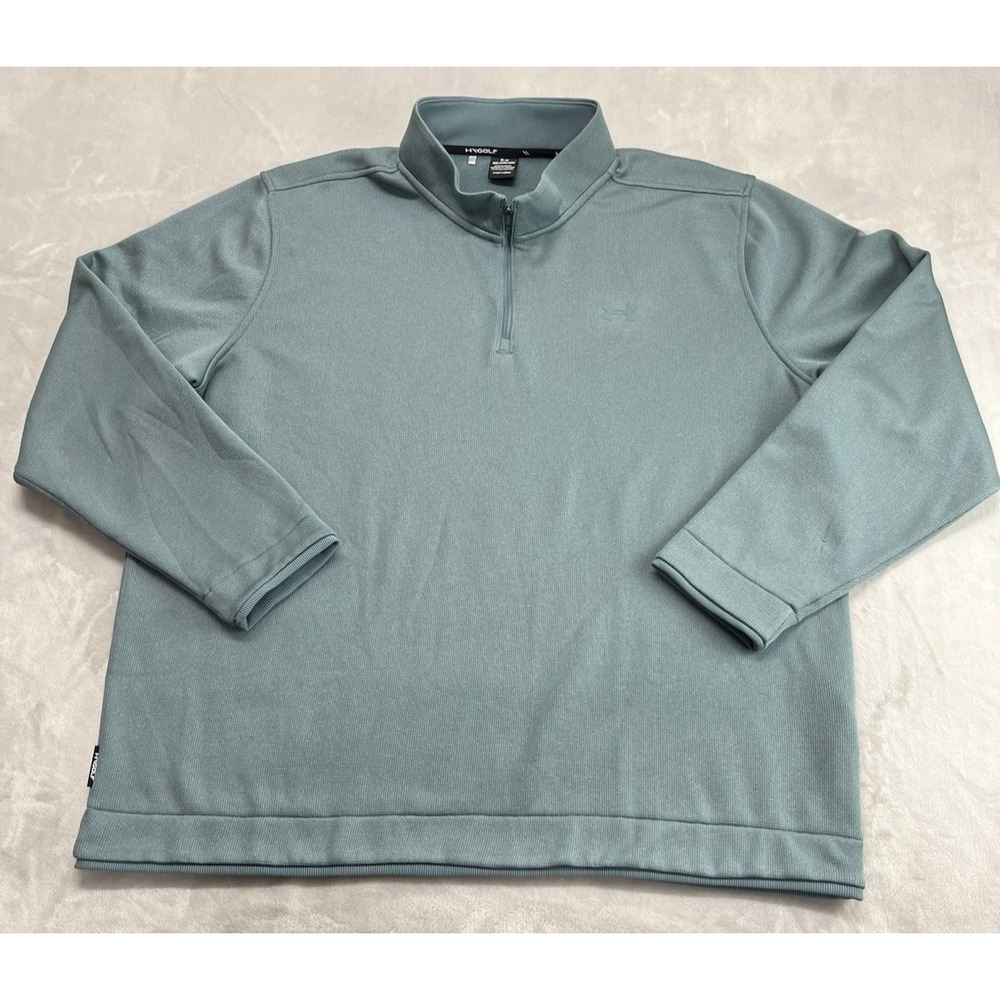 Under Armour Golf Pullover Men 4XL Teal Storm Fleece 1/4 Zip Sweater 6003722 Exc